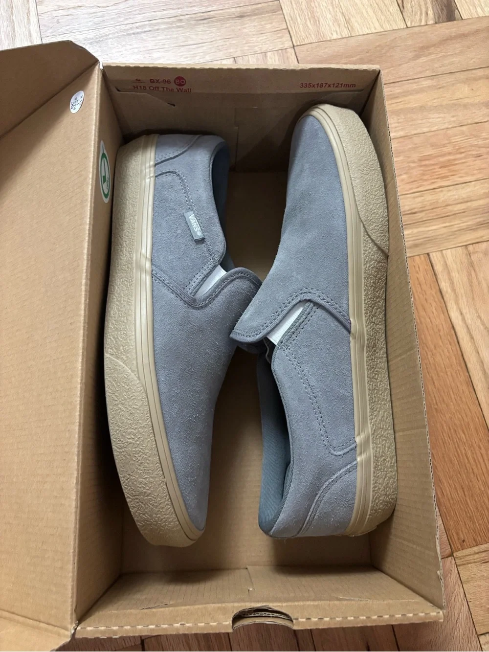Men's Vans Shoes Size 8 Asher Crepe Frost Gray Slip On Sneakers Suede